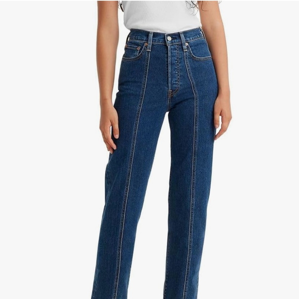 Levi’s ribcage straight seamed ankle jeans
